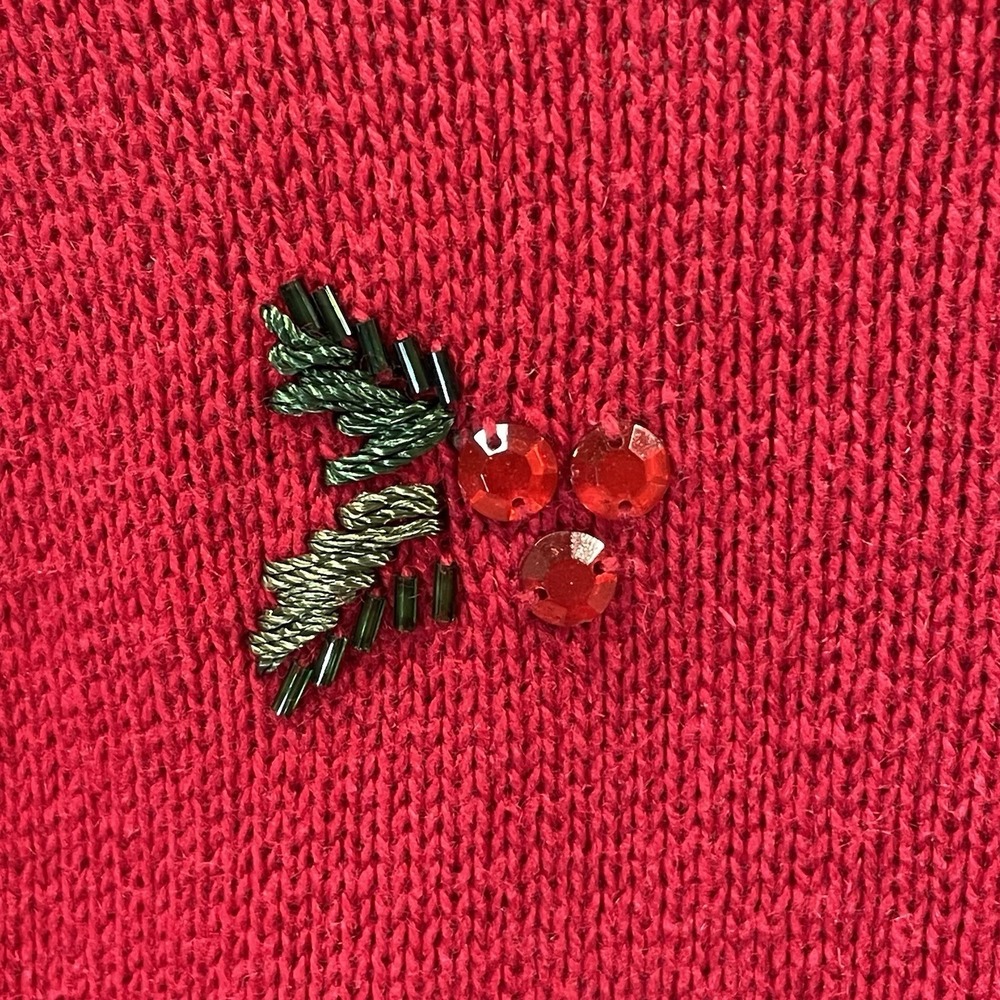 Tiara International Womens M Christmas Sweater Red‎ Zip Christmas Collection - Picture 10 of 10